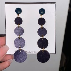 NEVER WORN Purple Circle Drop Earrings